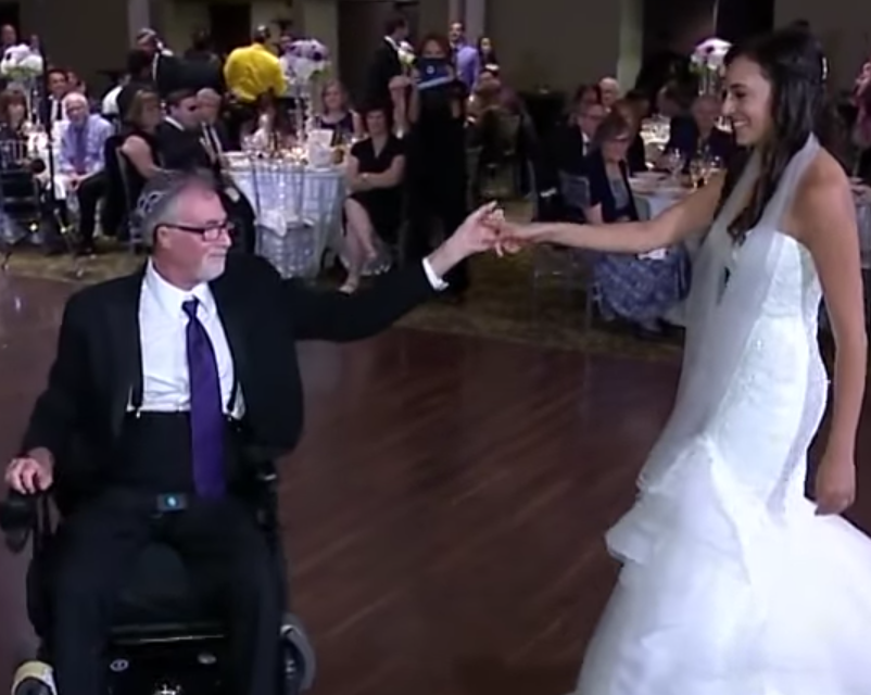 A father’s gift to his daughter: Wheelchair wedding dance to remember
