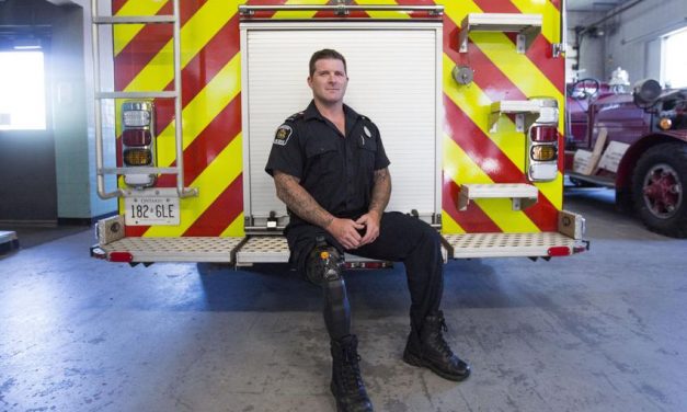 He battled back from the brink of death. Now he’s back fighting fires
