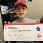 Cancer survivor Brock Chessell meets Toronto Maple Leafs