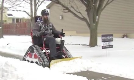 Wounded War Vet Plows Snow in His Nebraska Neighborhood With a Modified Wheelchair